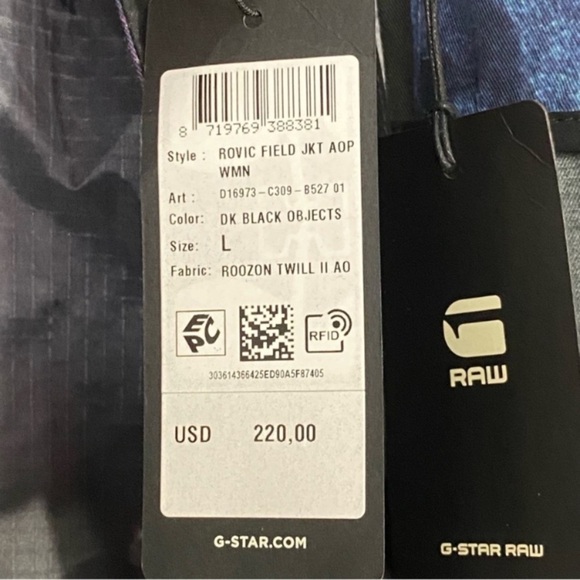 G-Star RAW Rovic Field Jacket Allover Printed Sustainability Artsy Novelty - Picture 16 of 16